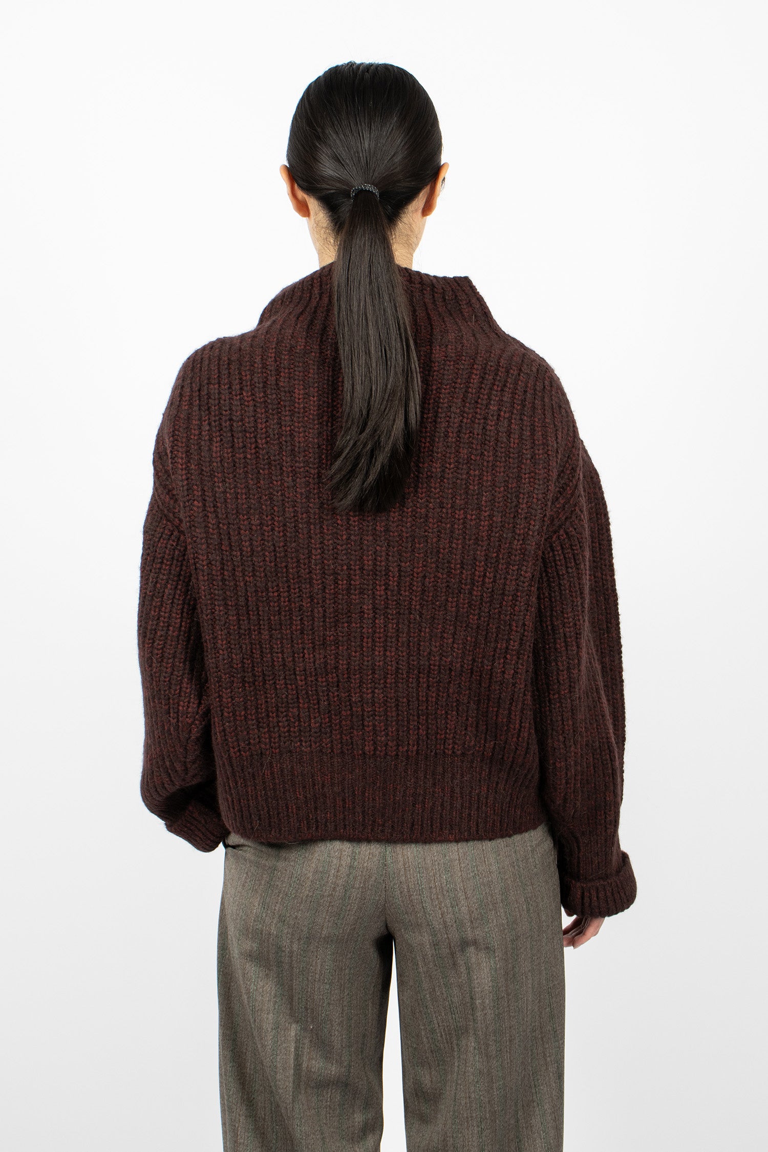 Embellished Sweater Wine