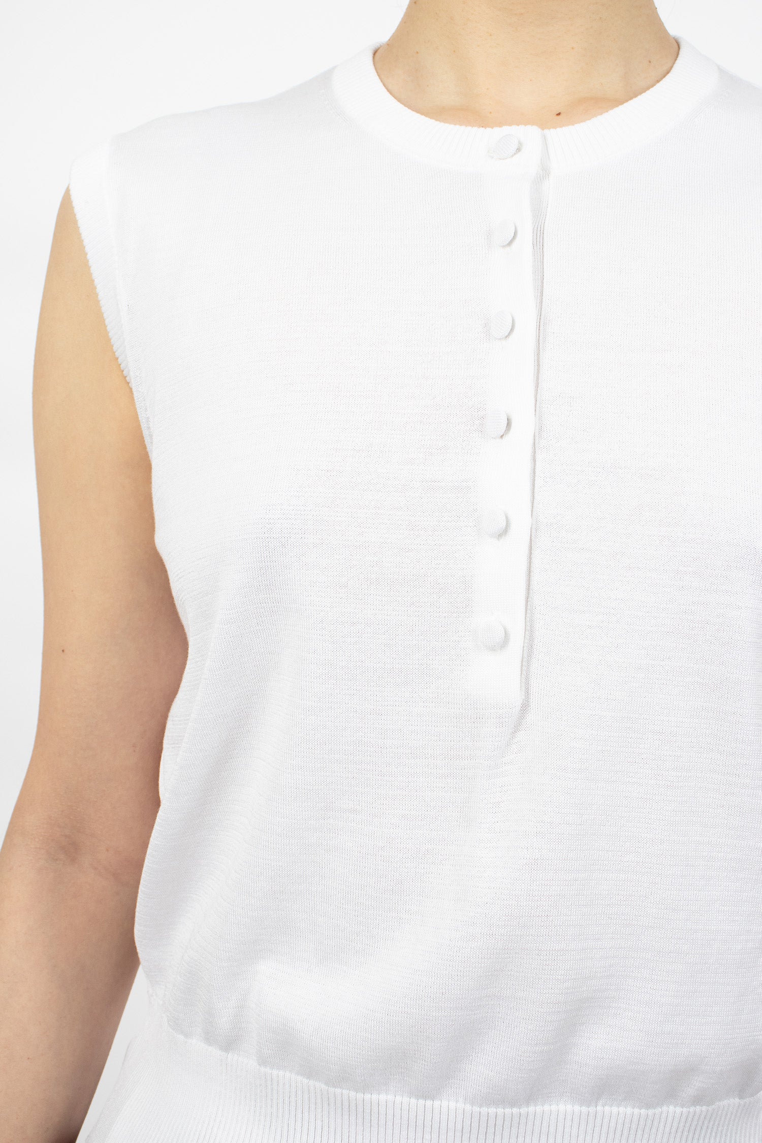 Knit Sleeveless Sweater White