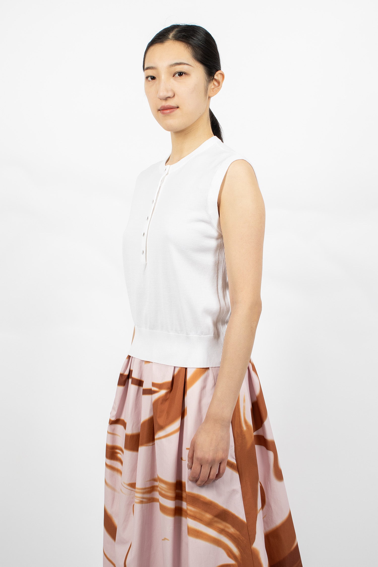 Knit Sleeveless Sweater White