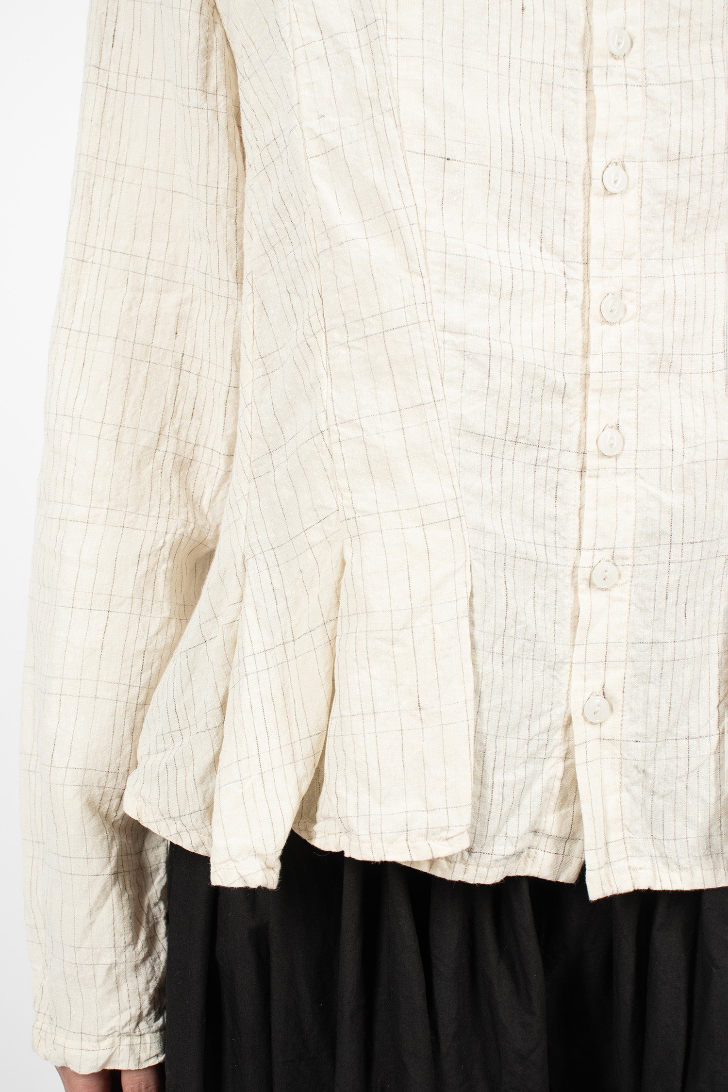 Hb Linen Blouse Silver Check