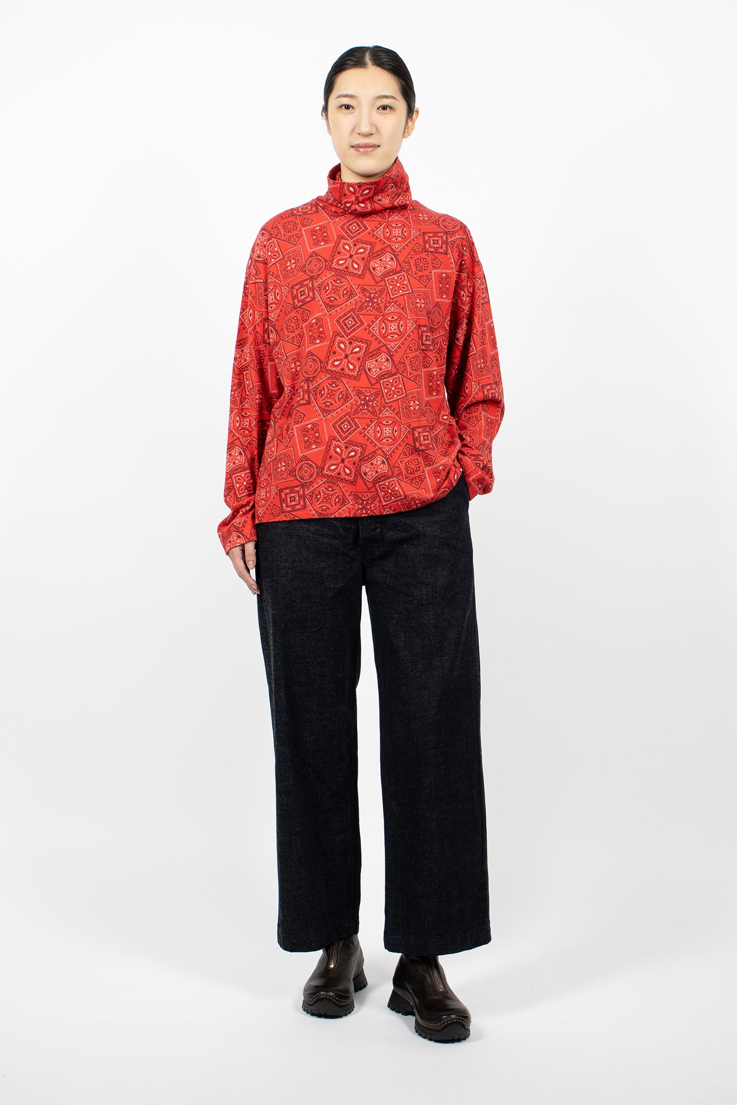 Cookie Bandana Turtleneck L/S T-Shirt Red