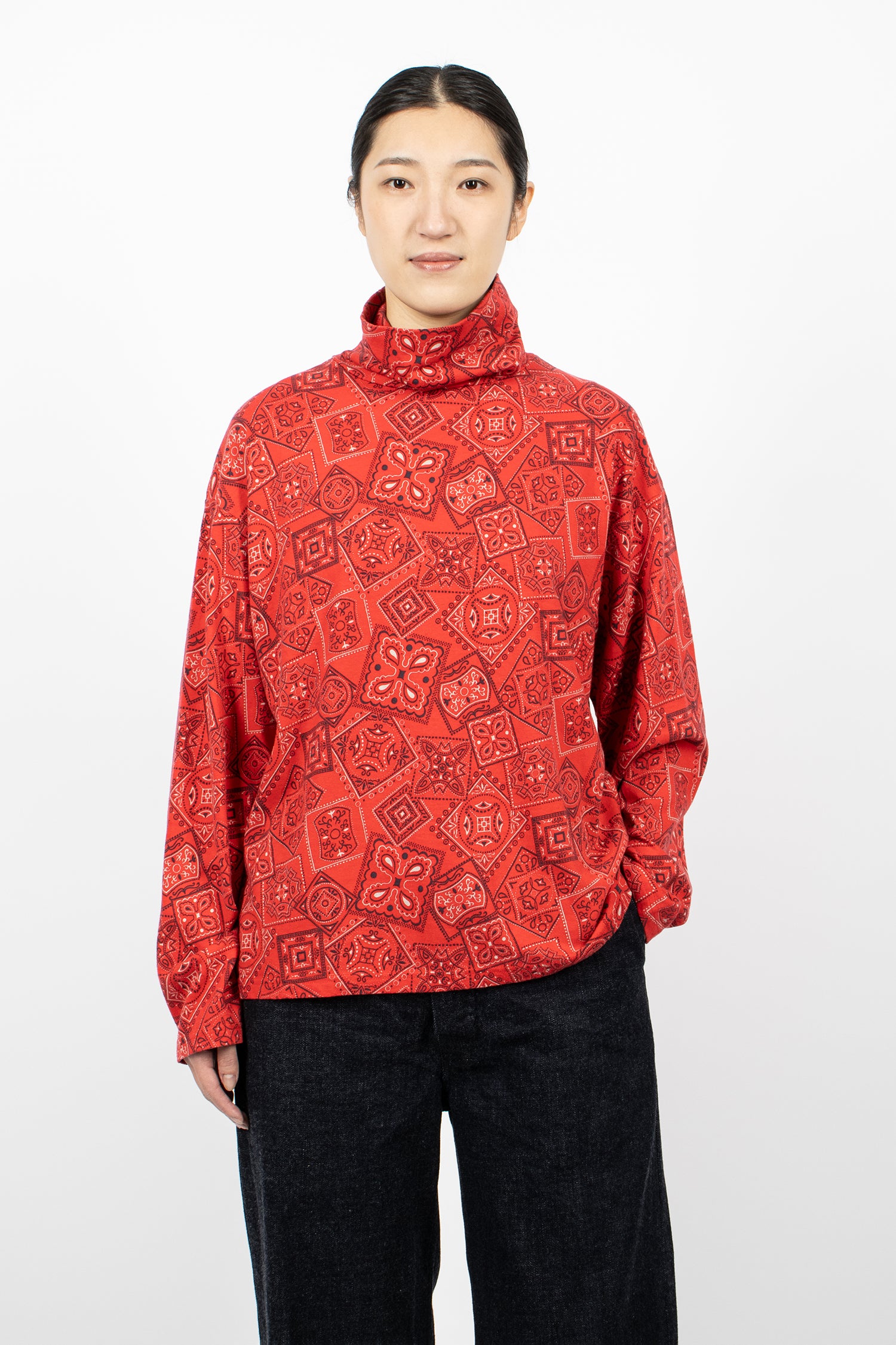 Cookie Bandana Turtleneck L/S T-Shirt Red