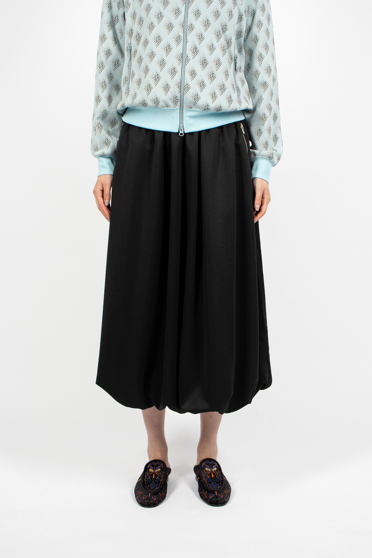 Balloon Track Skirt Black