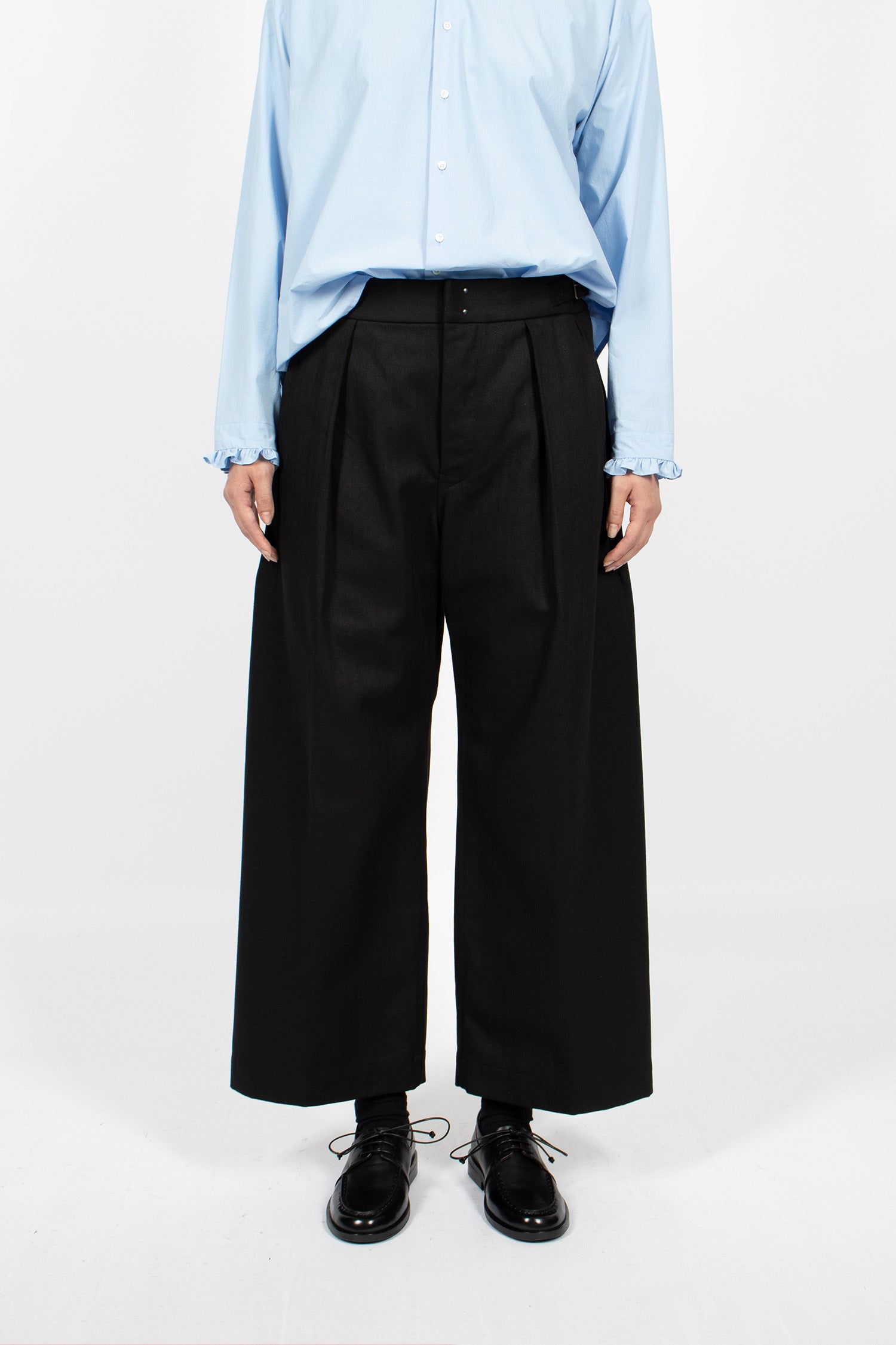 Perry Herringbone Pants Black