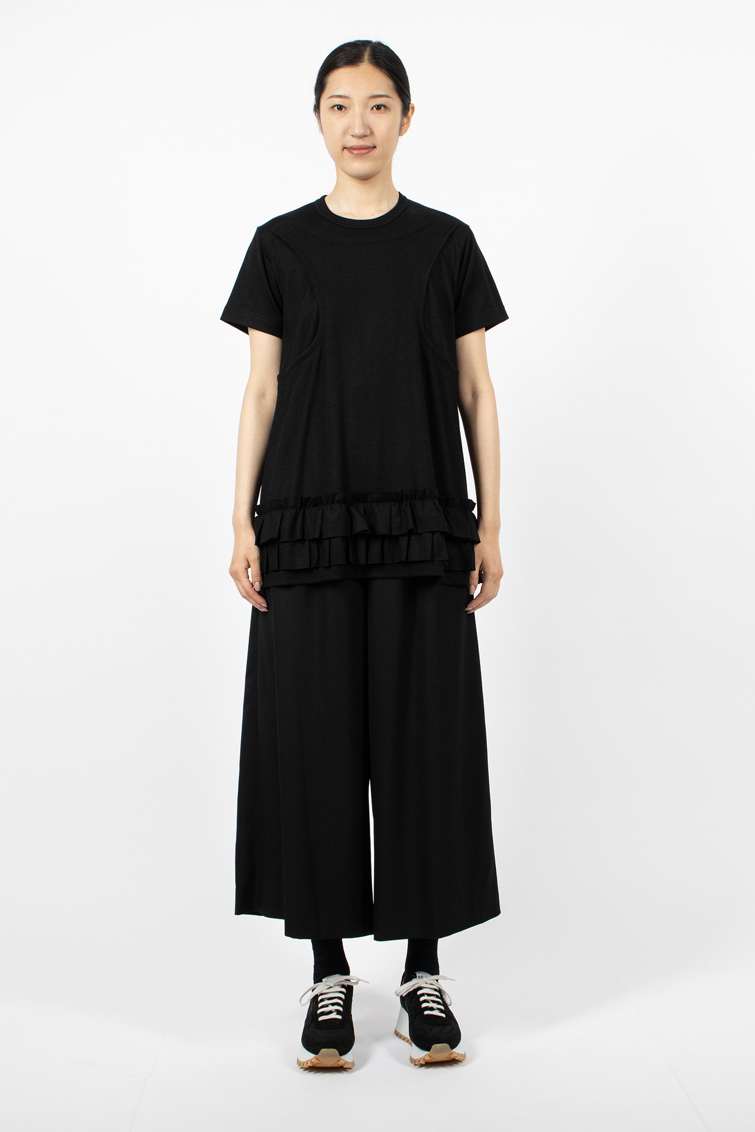 Peplum Panel T-Shirt Black