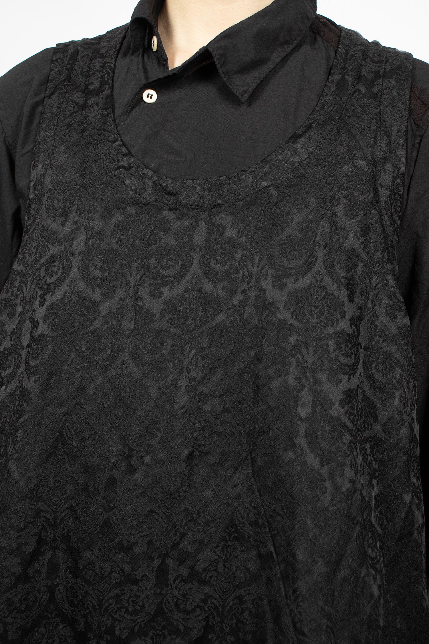 J-Skirt Layered Pinafore Dress Black