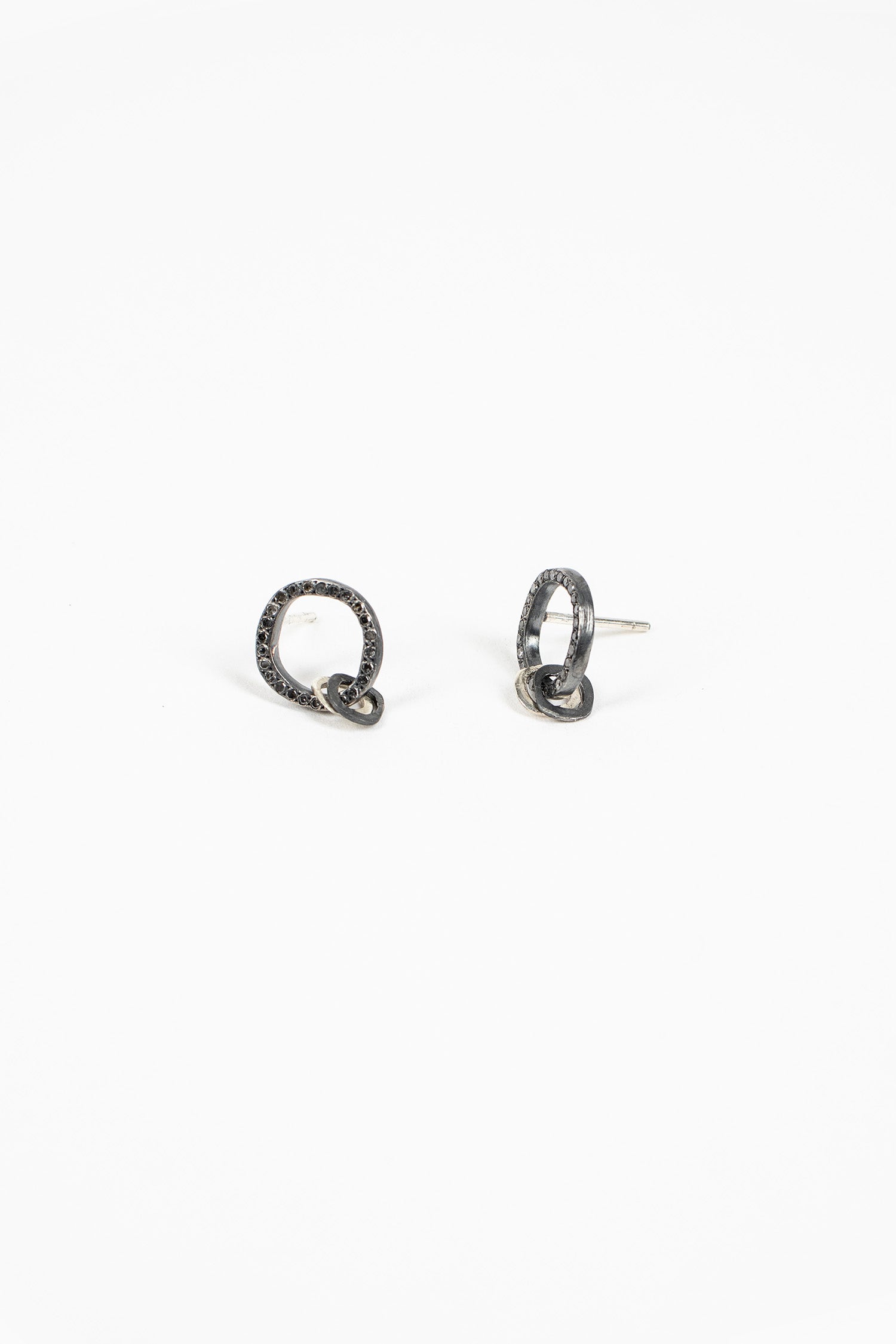 Unity Earrings Oxidised Silver/Icy Grey Diamond