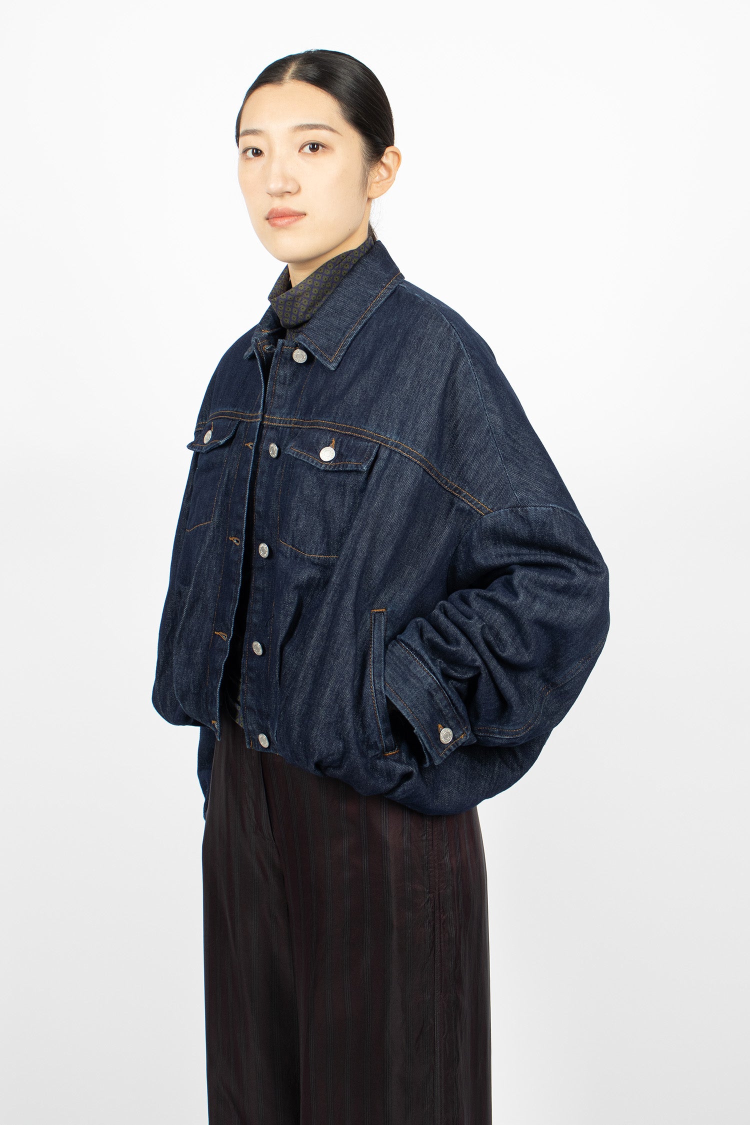 Padded Denim Blouson Indigo