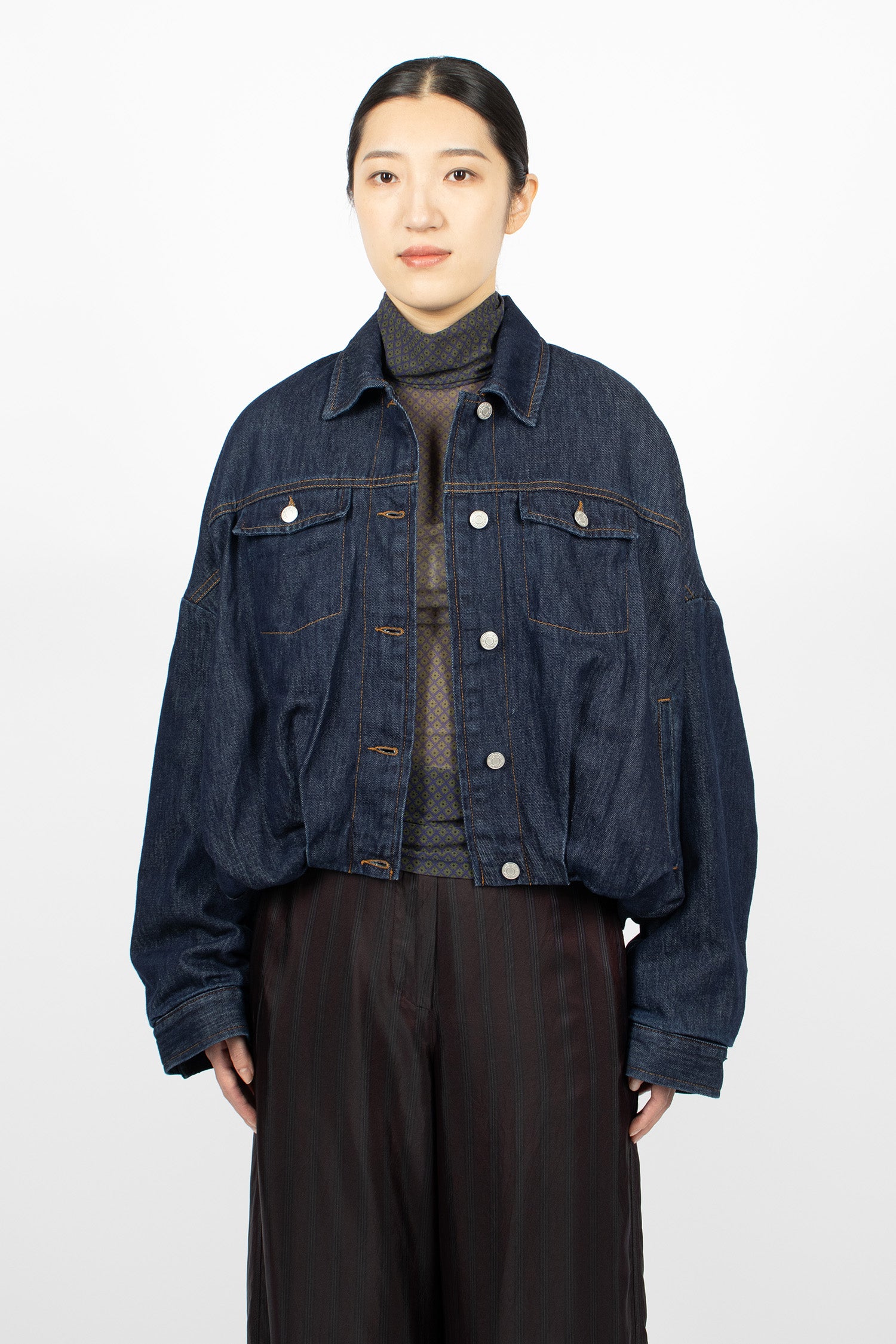 Padded Denim Blouson Indigo