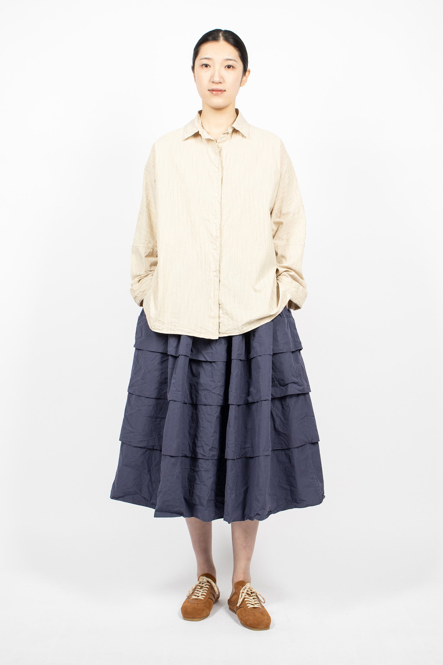 Waga LS Shirt Nat Stripe