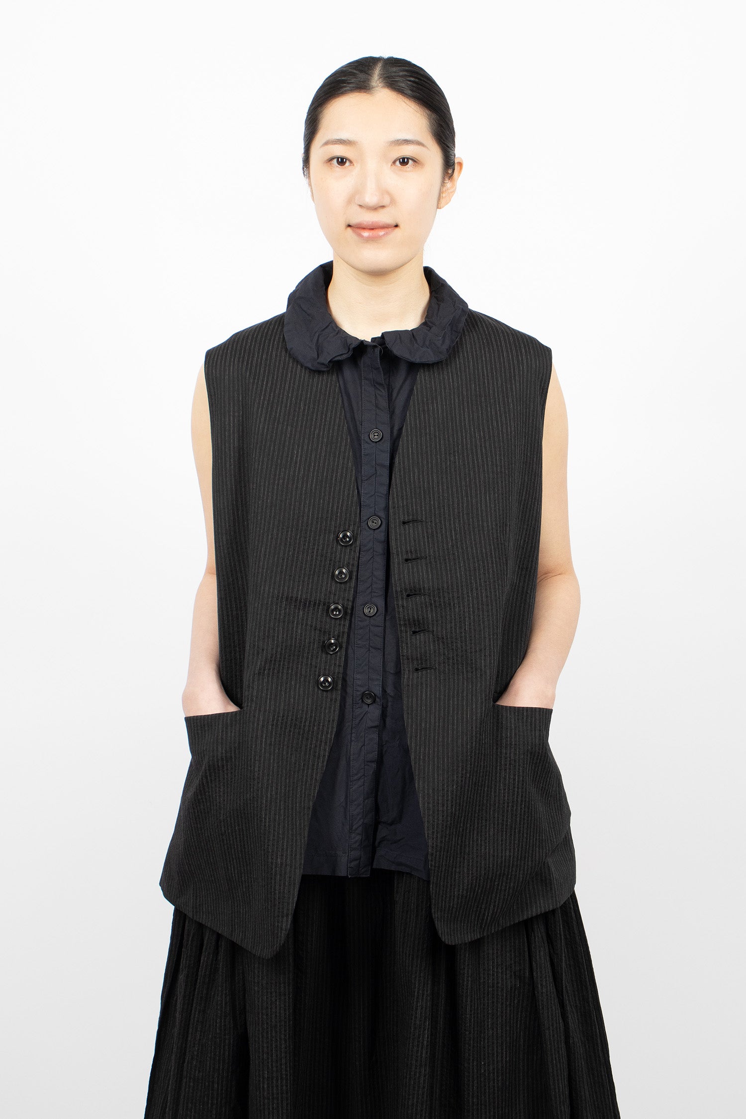 Jessy Waistcoat Black/Stripe