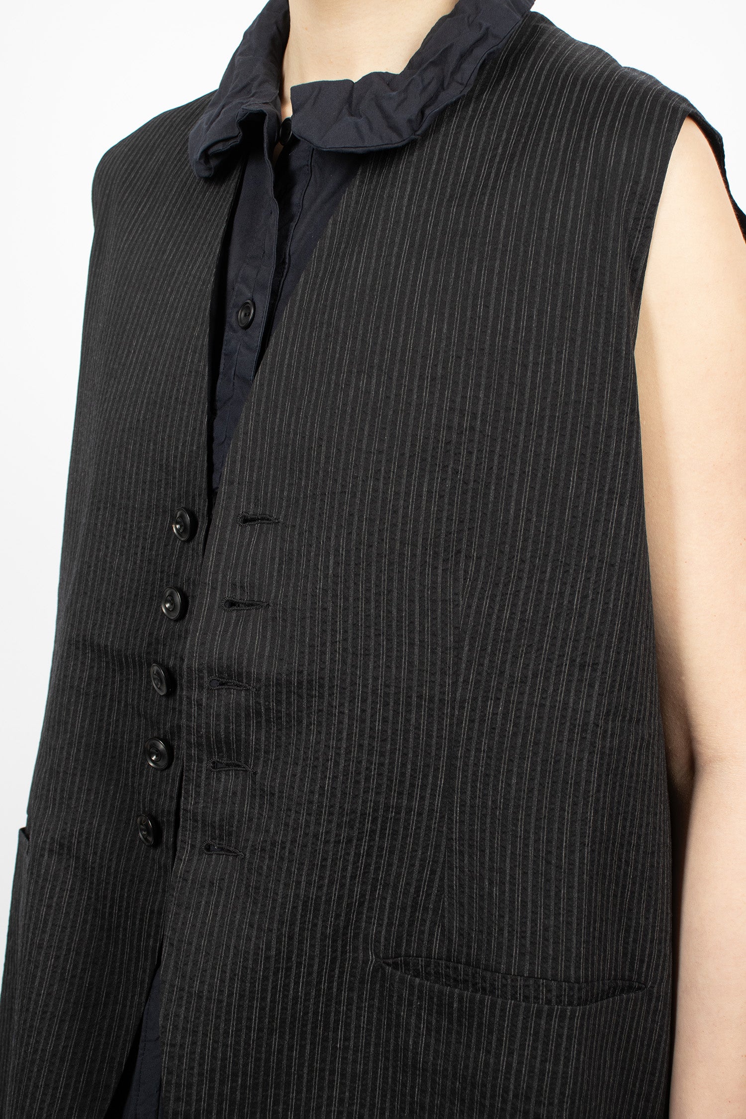 Jessy Waistcoat Black/Stripe
