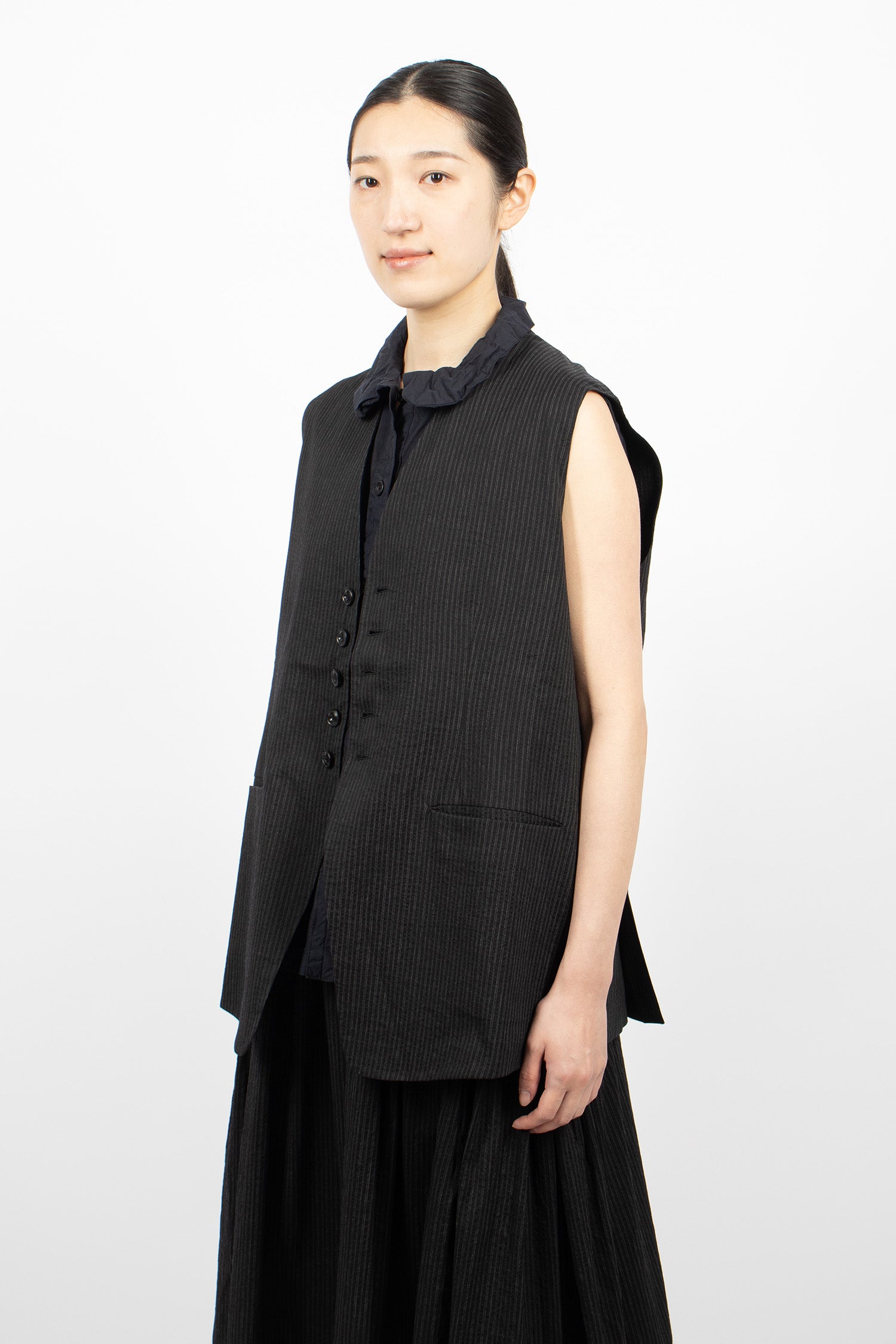 Jessy Waistcoat Black/Stripe