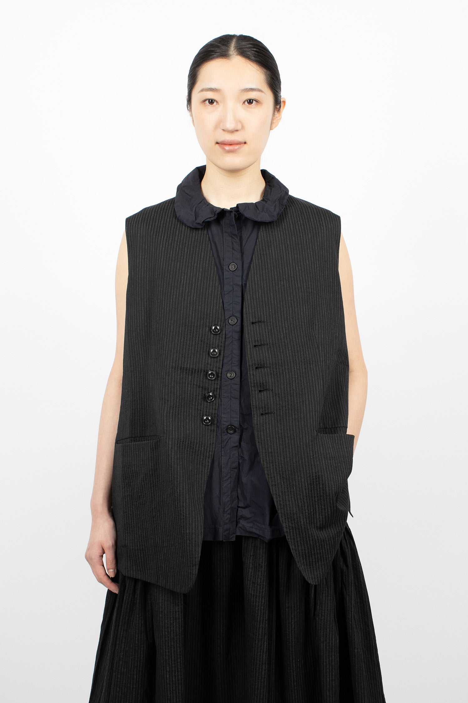 Jessy Waistcoat Black/Stripe