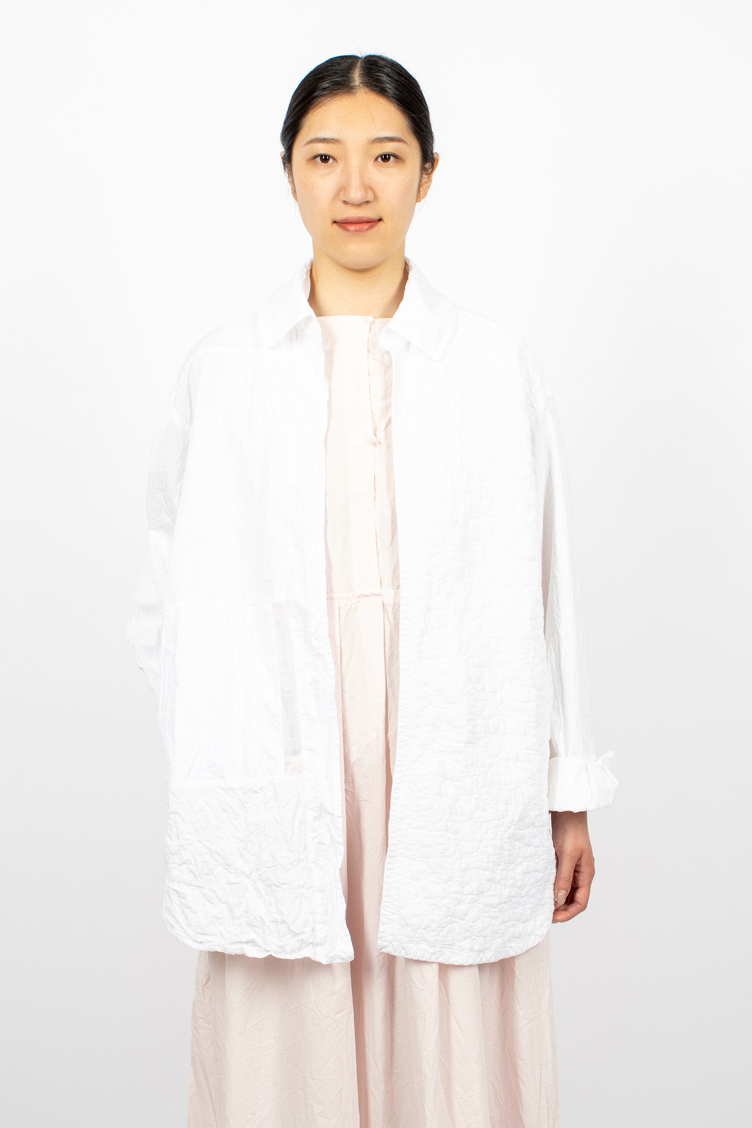 Washed Stitched Shirt White Mix