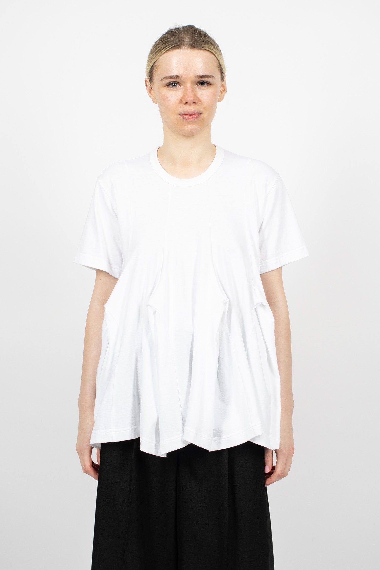Panelled Jersey T-Shirt White