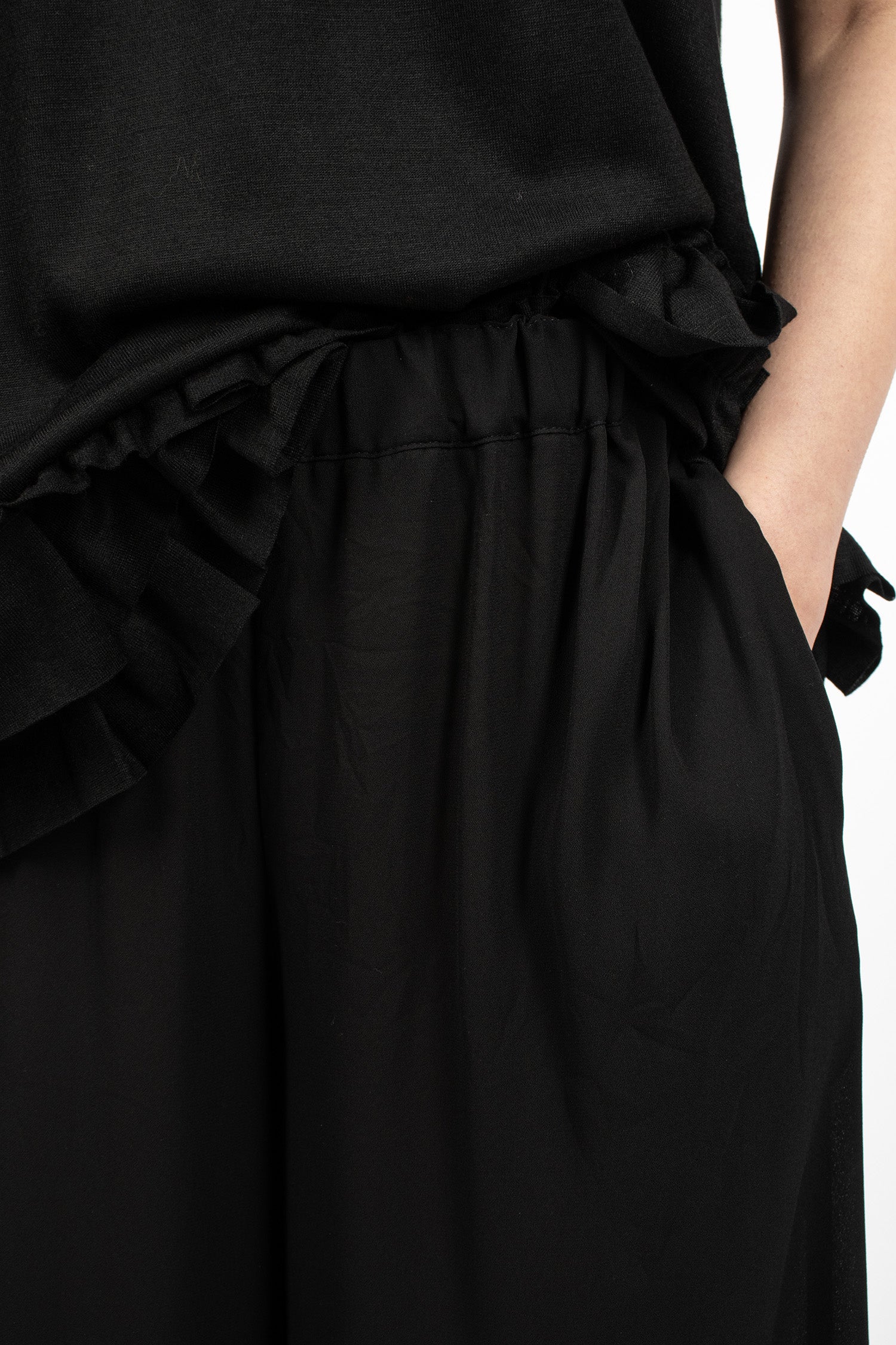 Sheer Wide Leg Pants Black