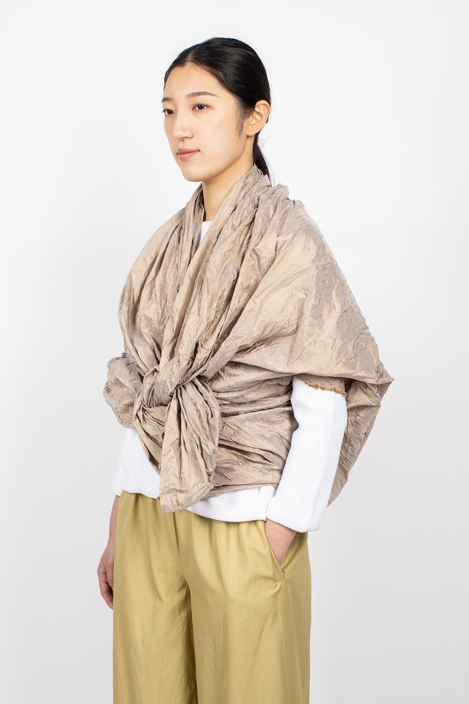 Wrap Washed Silk Shawl Natural