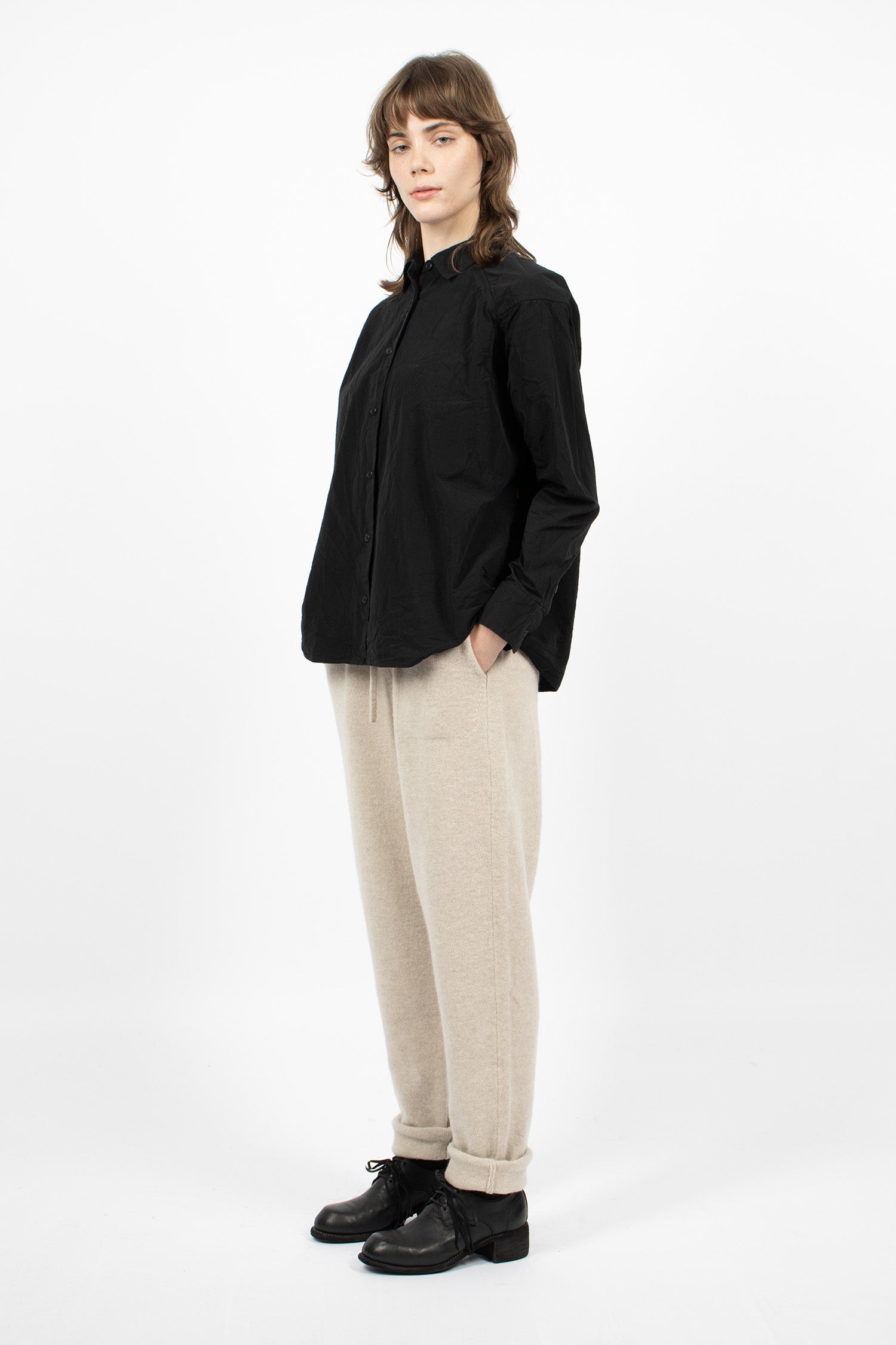 Zwag Knit Wool Pants Light Grey