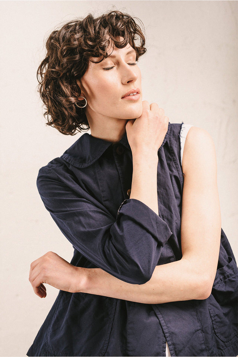 Comme Des Garçons Comme Des Garçon Navy Cut Out Jacket