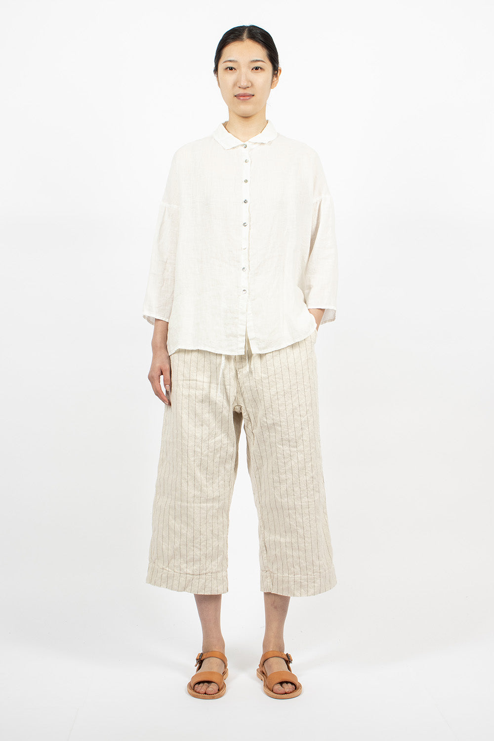 23_251 Pinstripe W&S Trousers Natural