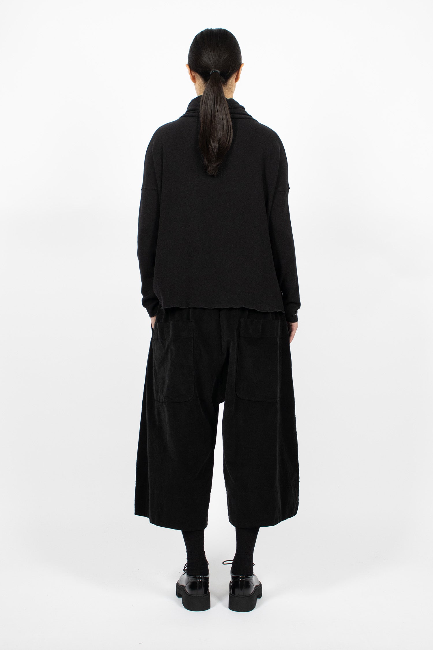 23_260 Velvet Wide Trousers Black