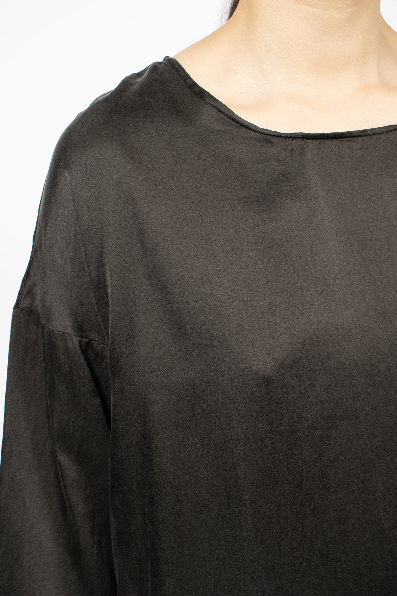 31_229 Simple Silk Dress Brown