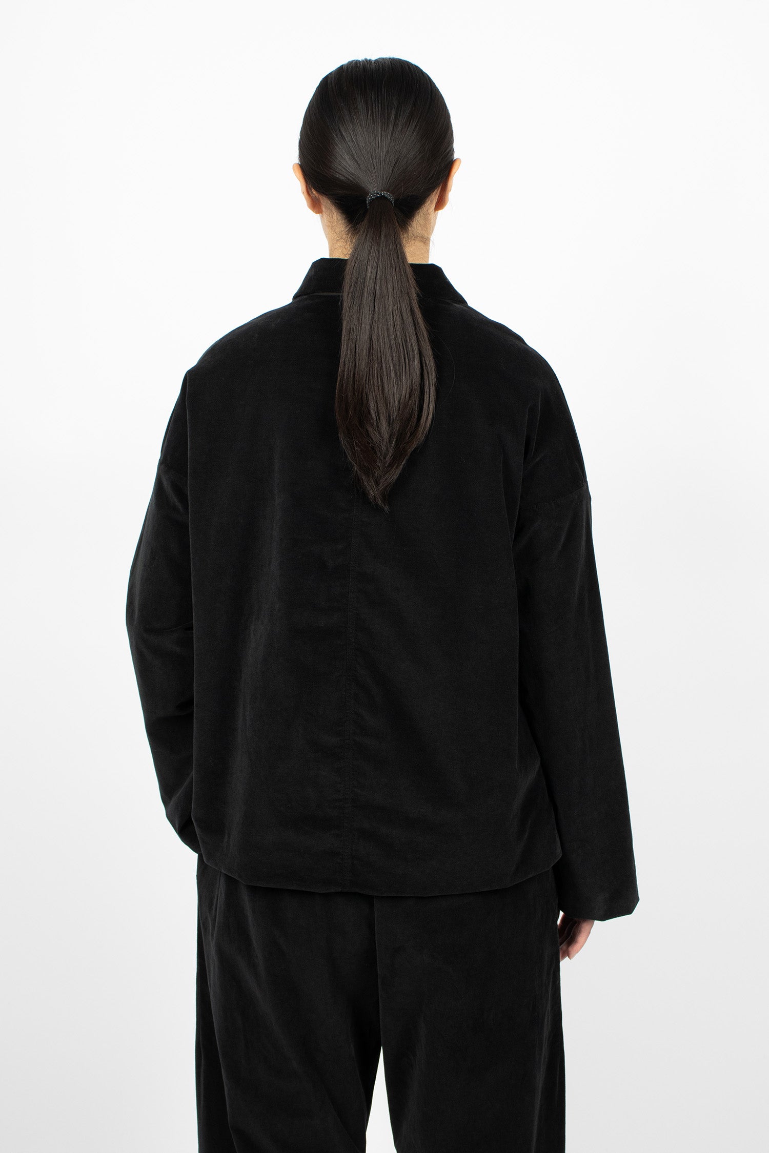 4279 Velvet Shirt Loose Blazer Black