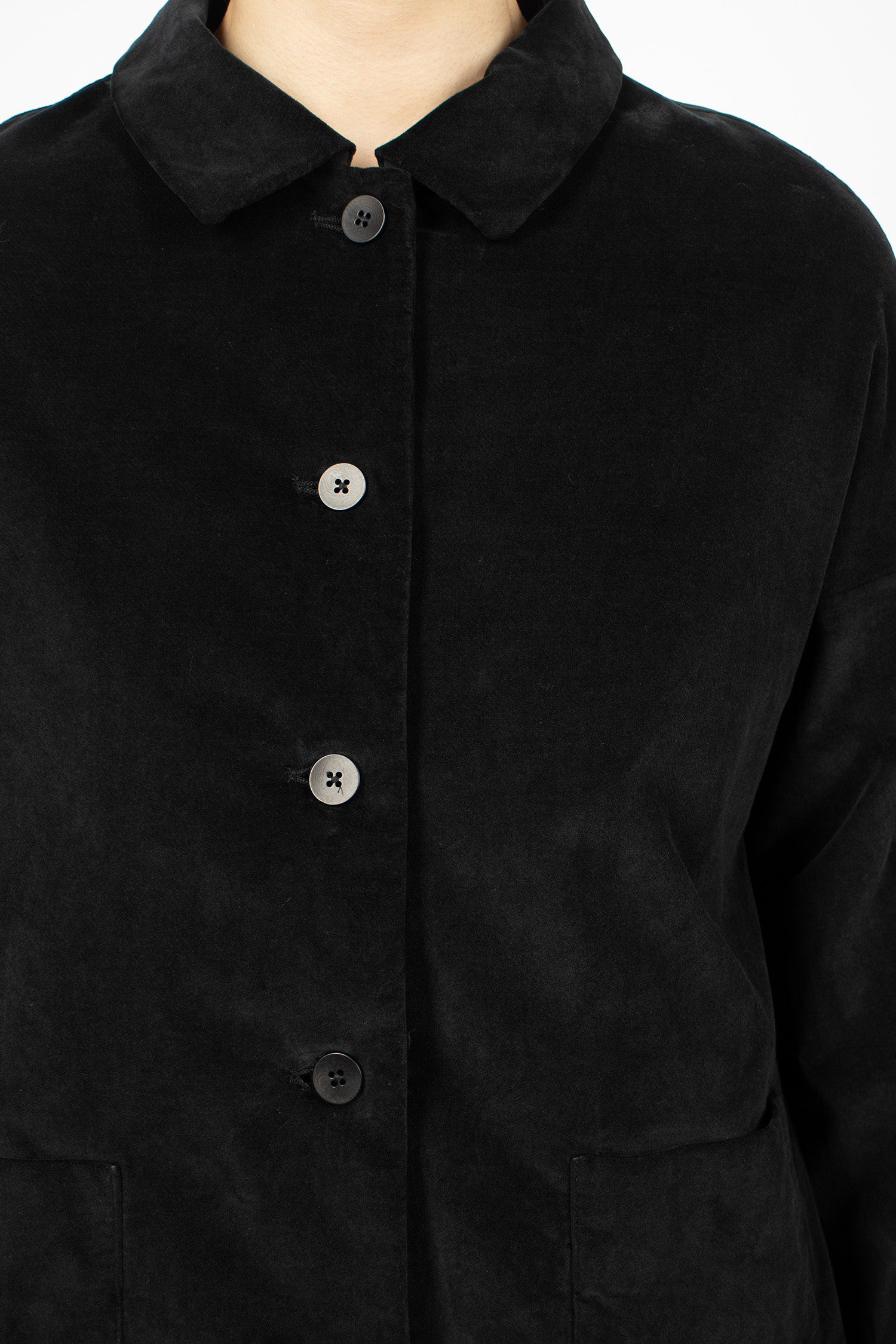 4279 Velvet Shirt Loose Blazer Black