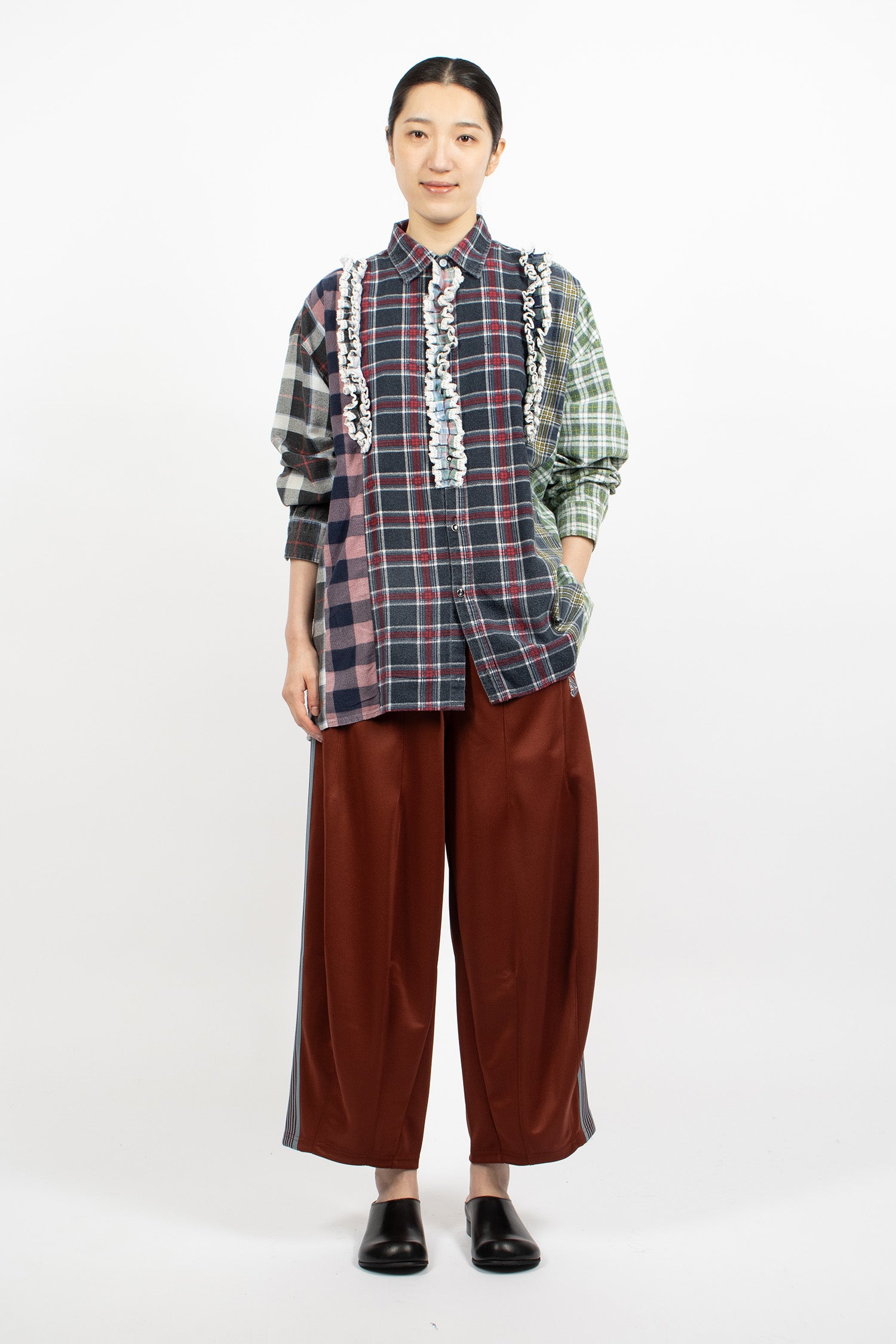 Rebuild 5 Cut Frill Flannel Shirt Assorted 1