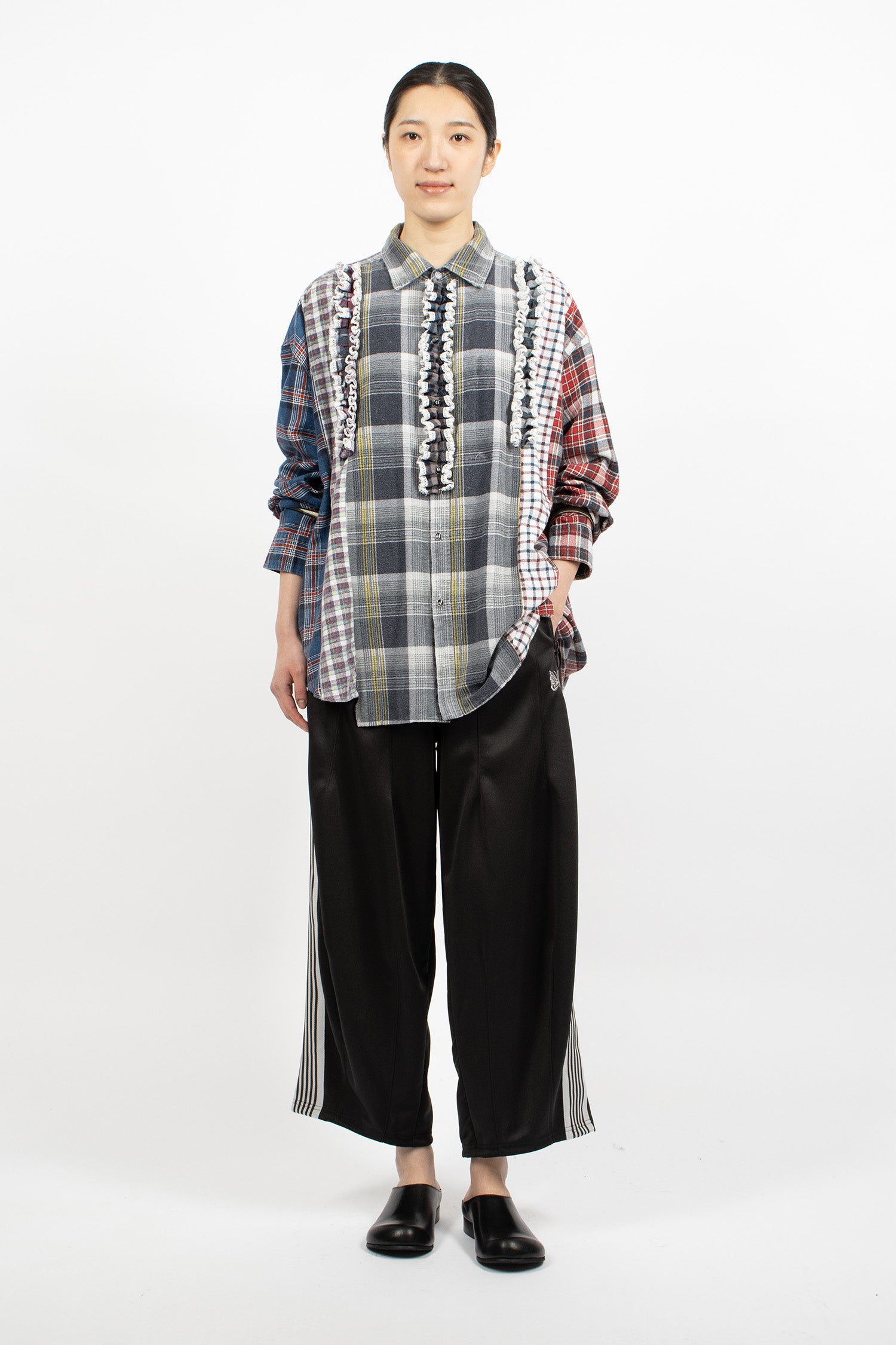 Rebuild 5 Cut Frill Flannel Shirt Assorted 2