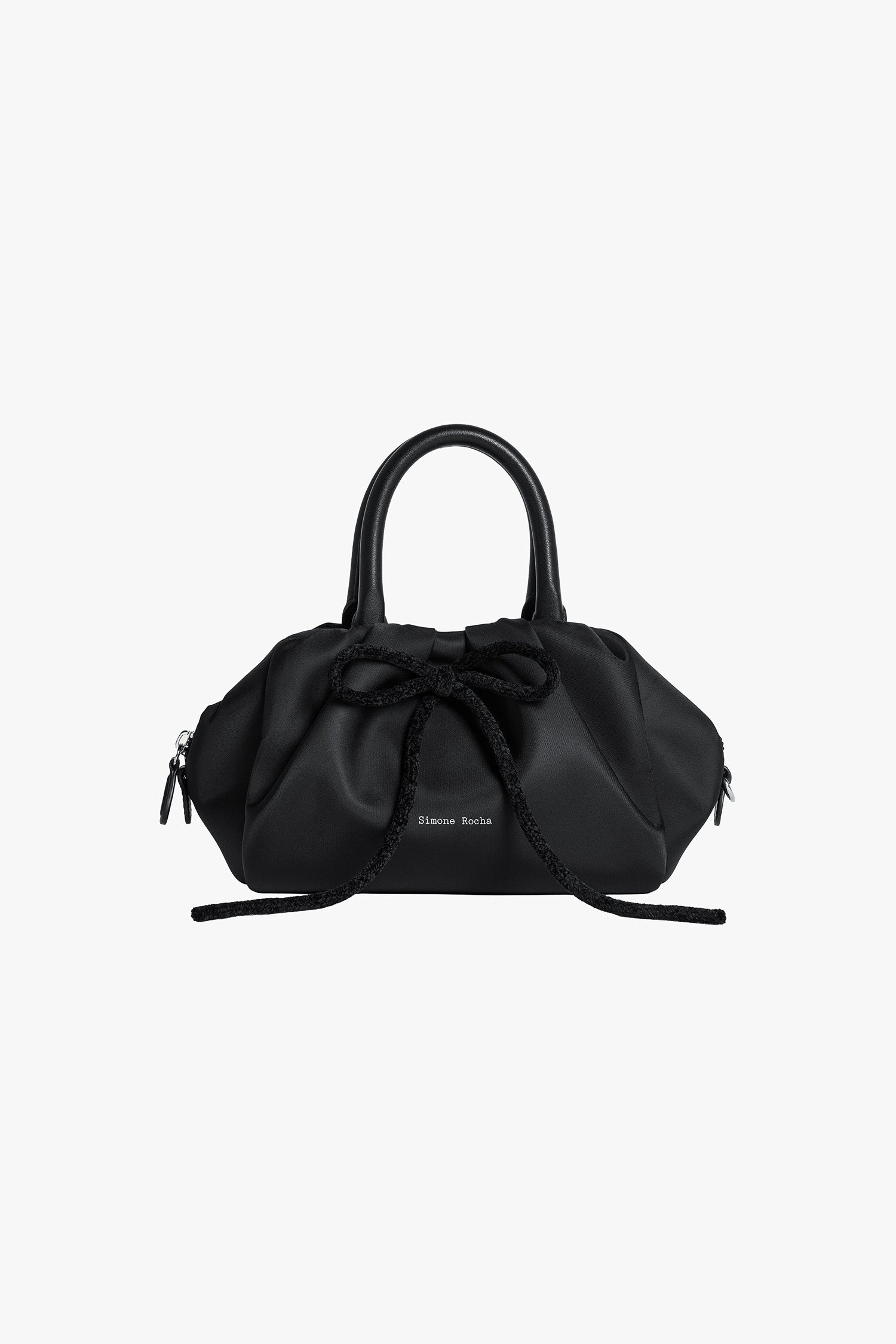 Mini Gathered Top Handle Bag Black/Black