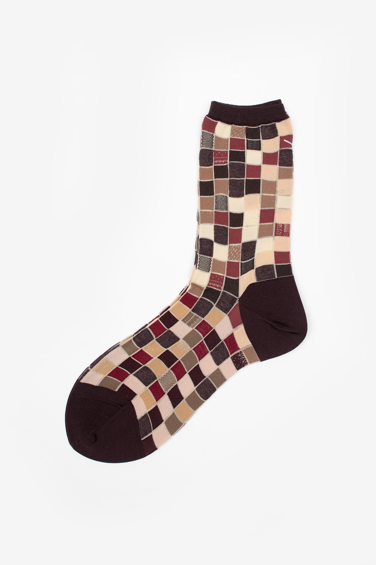 AM-811 Colourful Tiles Socks Wine