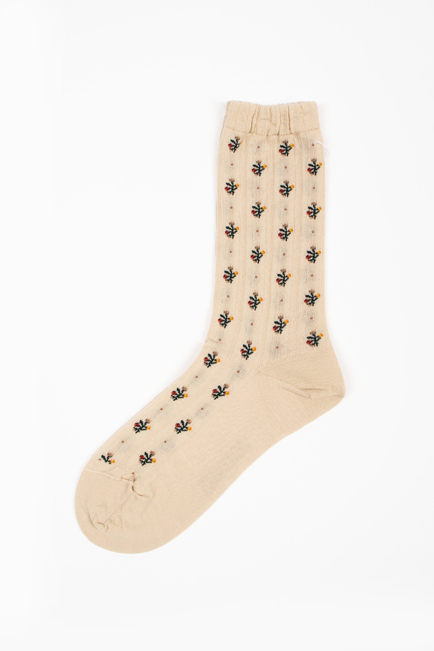 KT-176S Flower Stripe Socks Beige