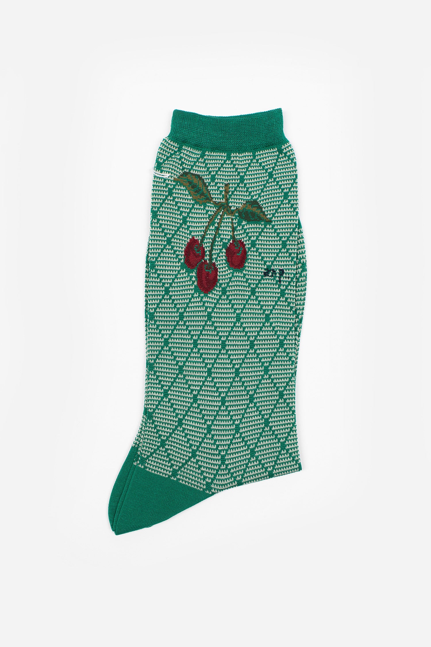 AM-818 Cherry On Diamonds Socks Green
