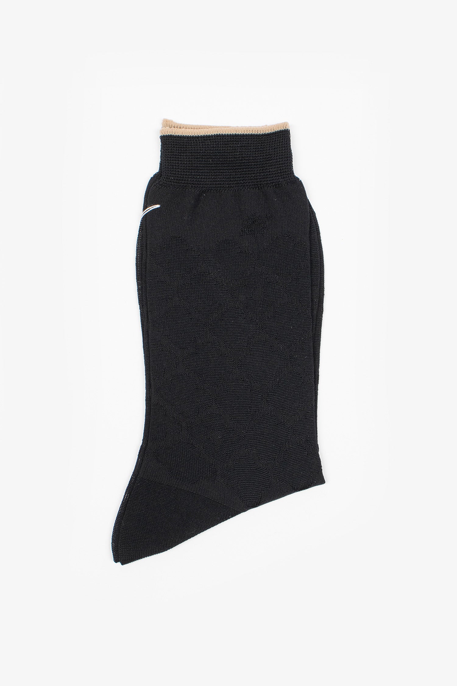 AM-819 Mono-Colour Flowers Socks Black