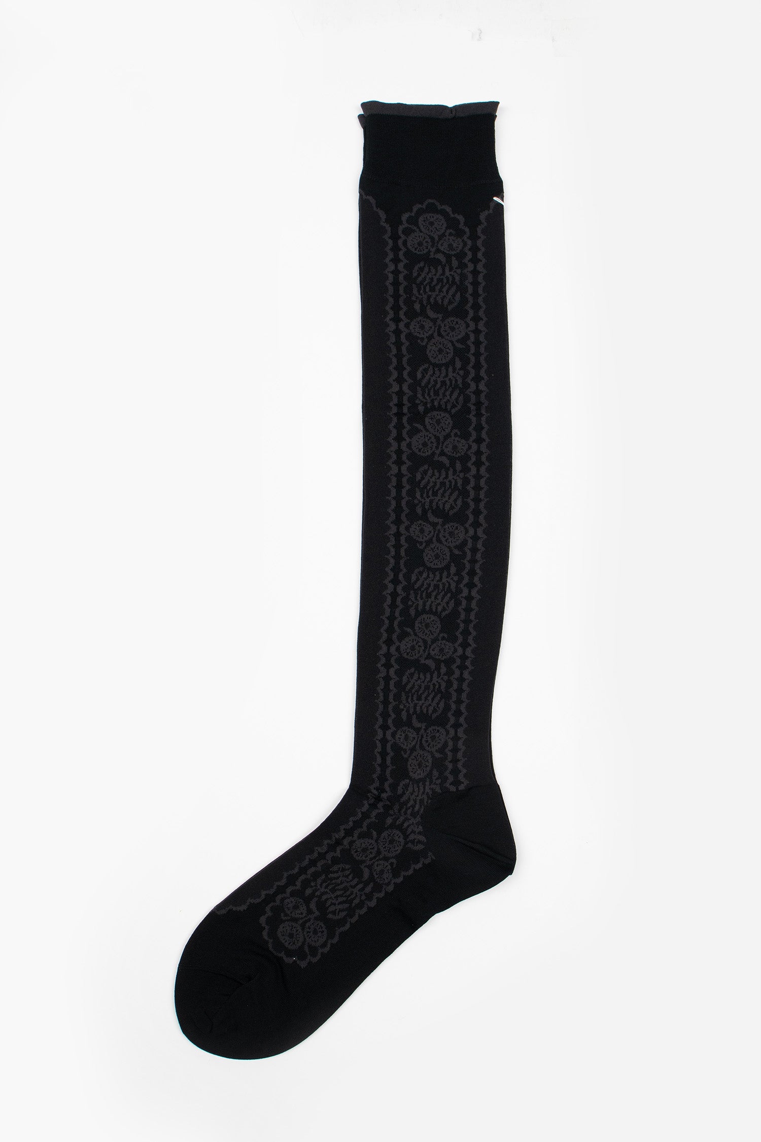 AM-817HS See-Through Flower Knee Socks Black
