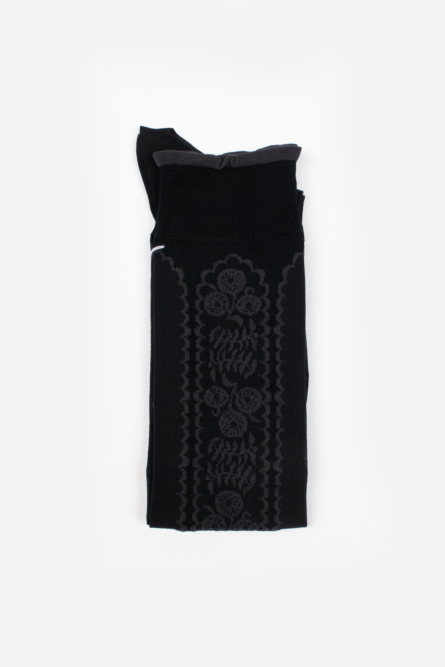 AM-817HS See-Through Flower Knee Socks Black