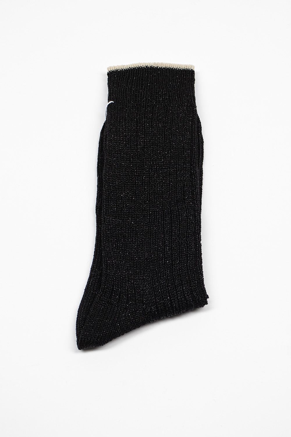 HA-22 Linen Lurex Ribbed Socks Black