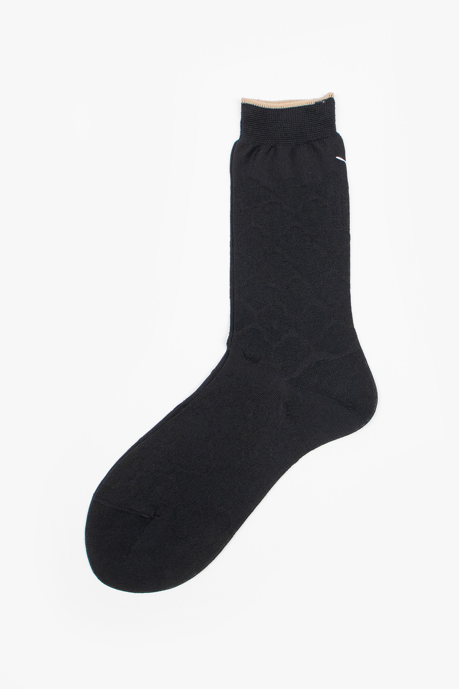 AM-819 Mono-Colour Flowers Socks Black