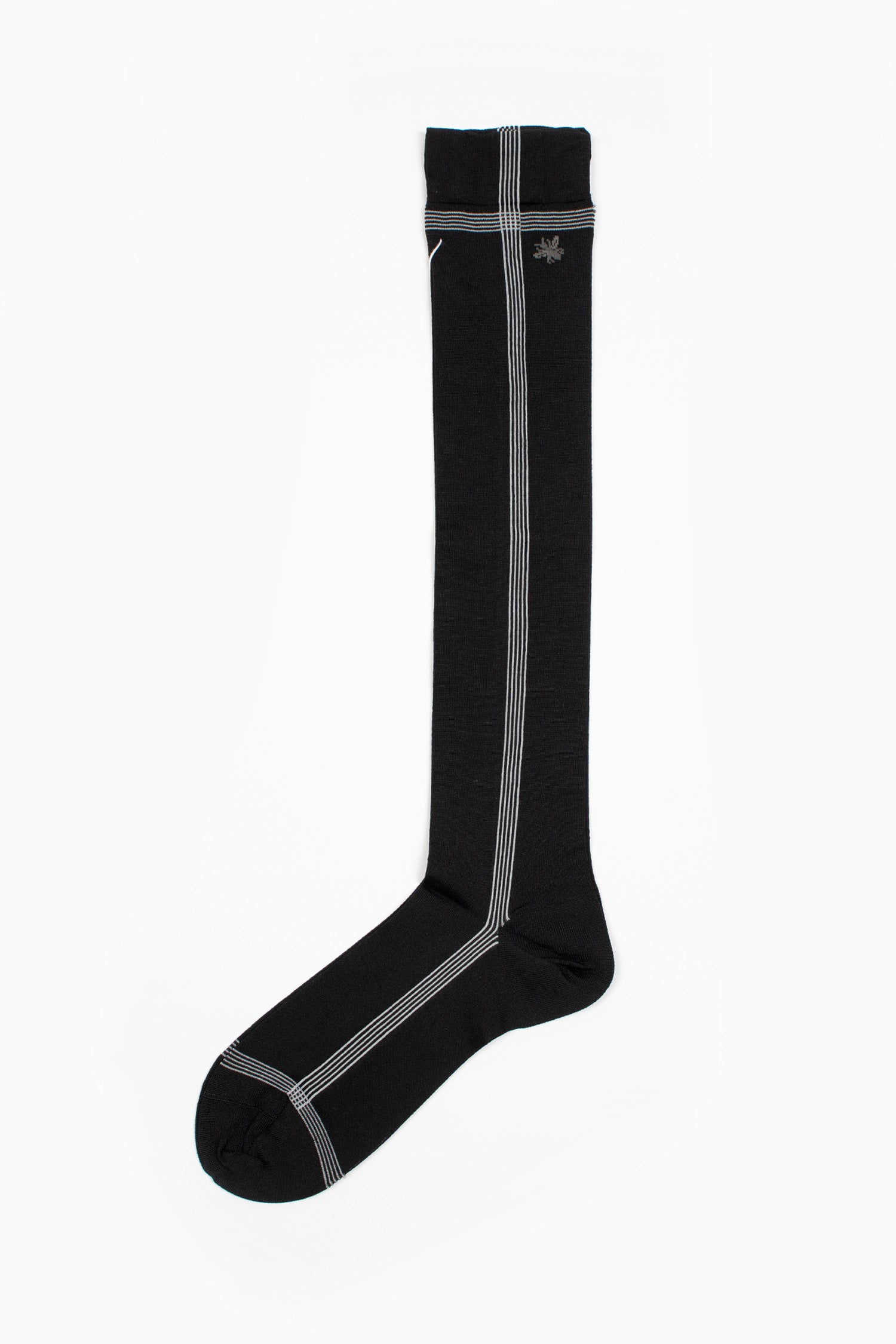 KT-142MHS Side Line Silk Socks Black