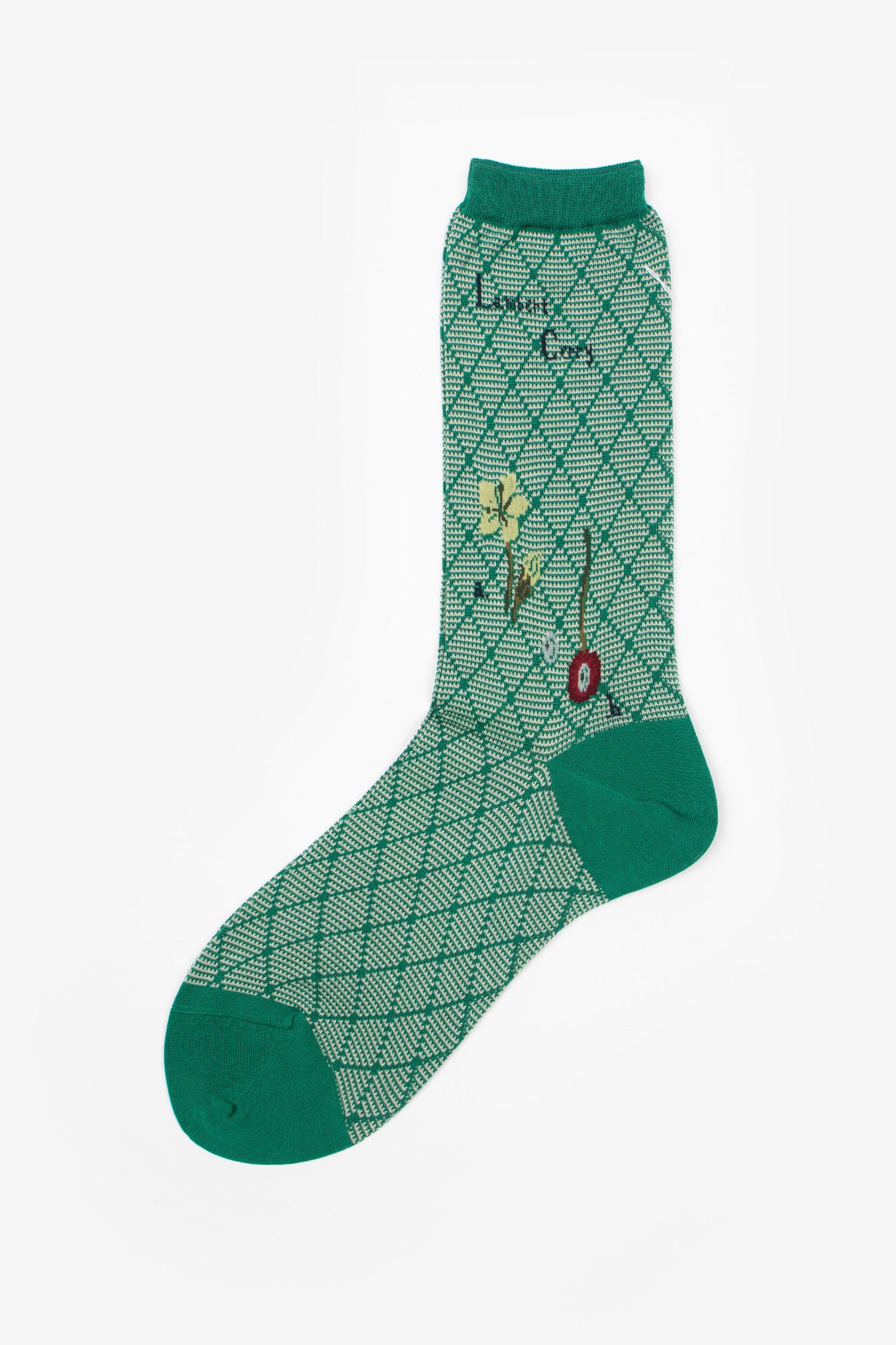 AM-818 Cherry On Diamonds Socks Green