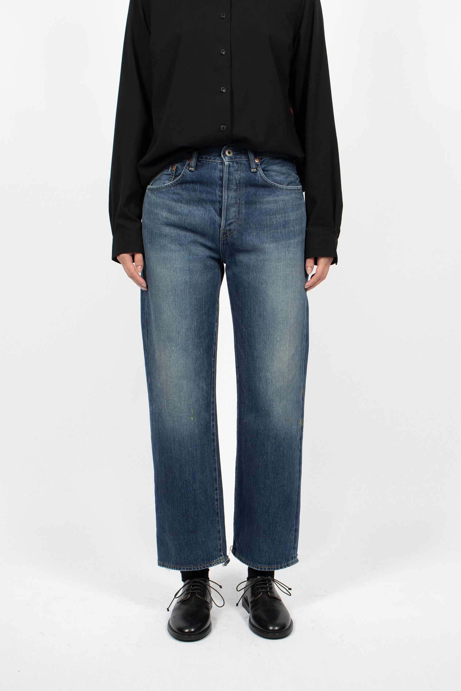 MP03B Selvedge Straight Cut Jean Dark Splatter