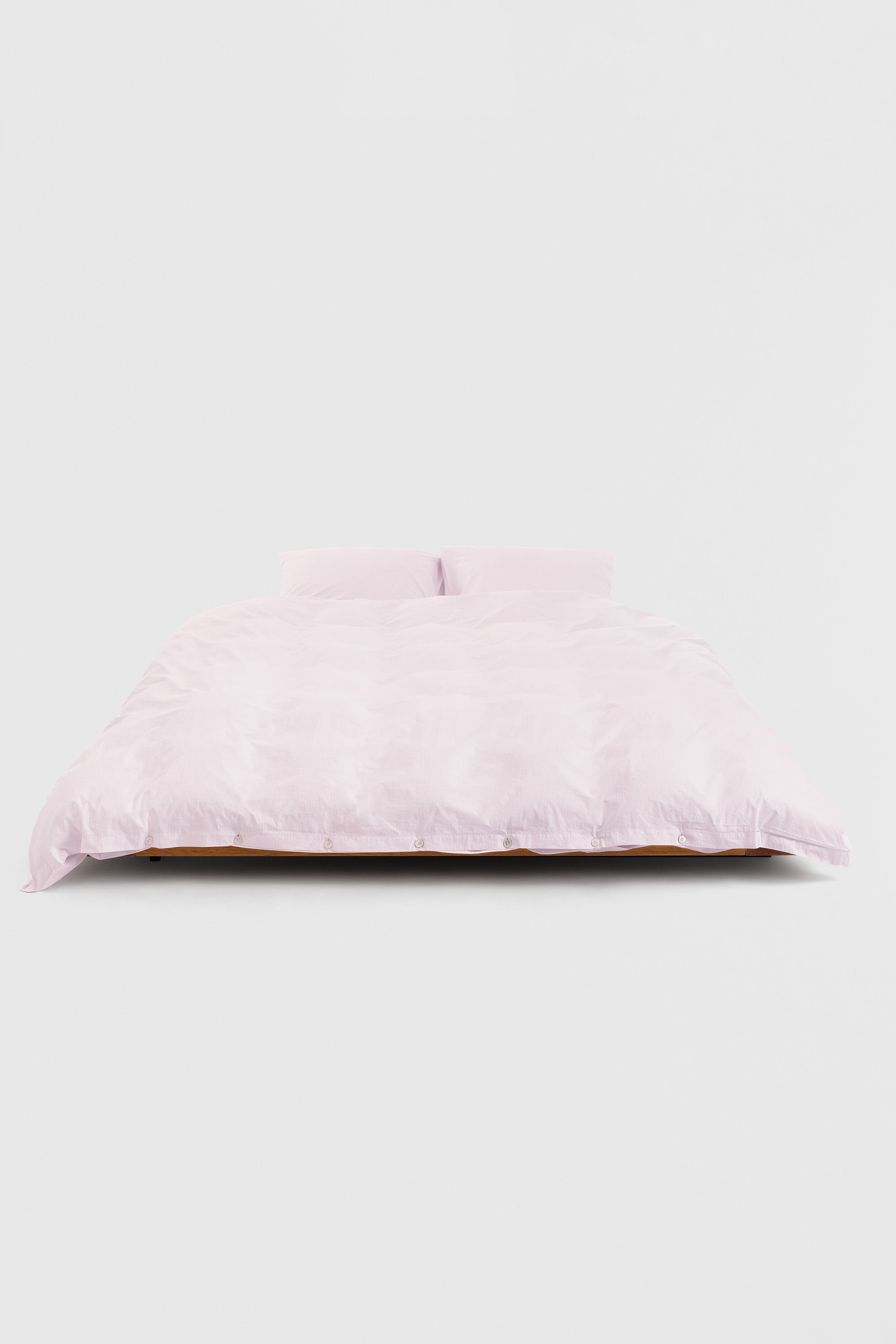 Percale King Duvet Cover Petal Pink Stripes