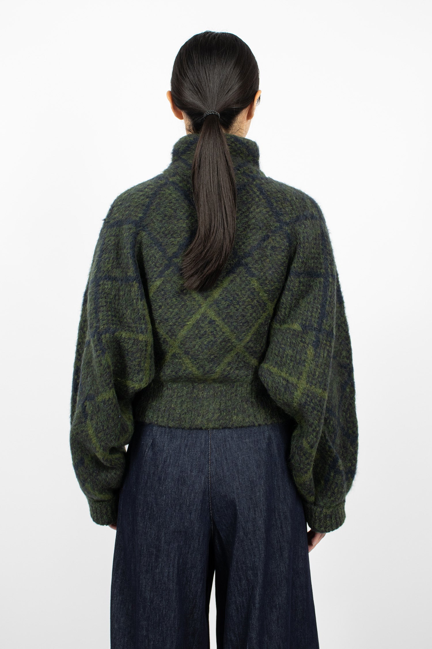 Alpaca Knit Cardigan Navy