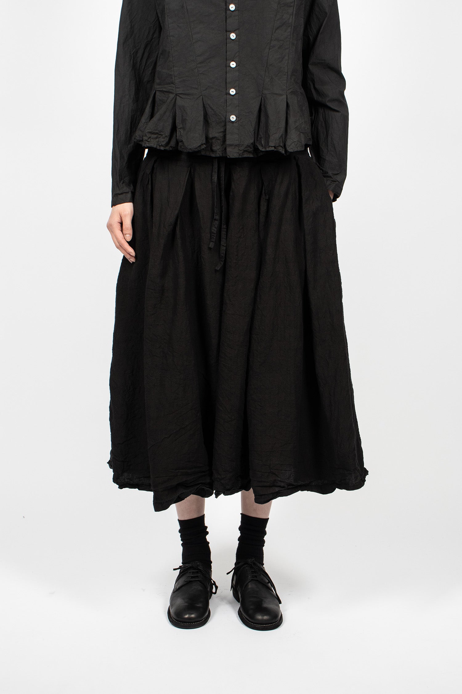 T Linen Pants Black