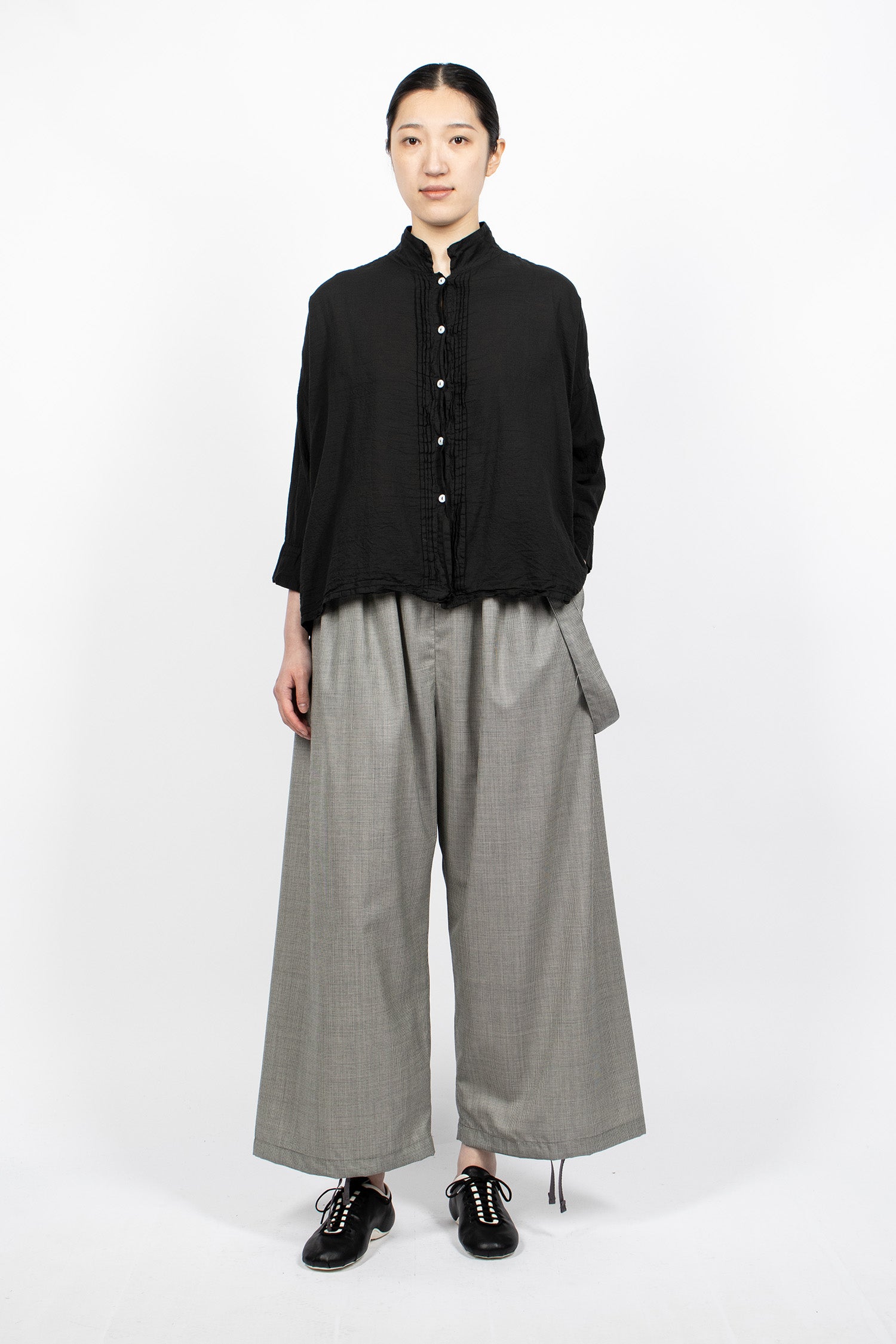 Balloon Pants Grey Micro Houndstooth