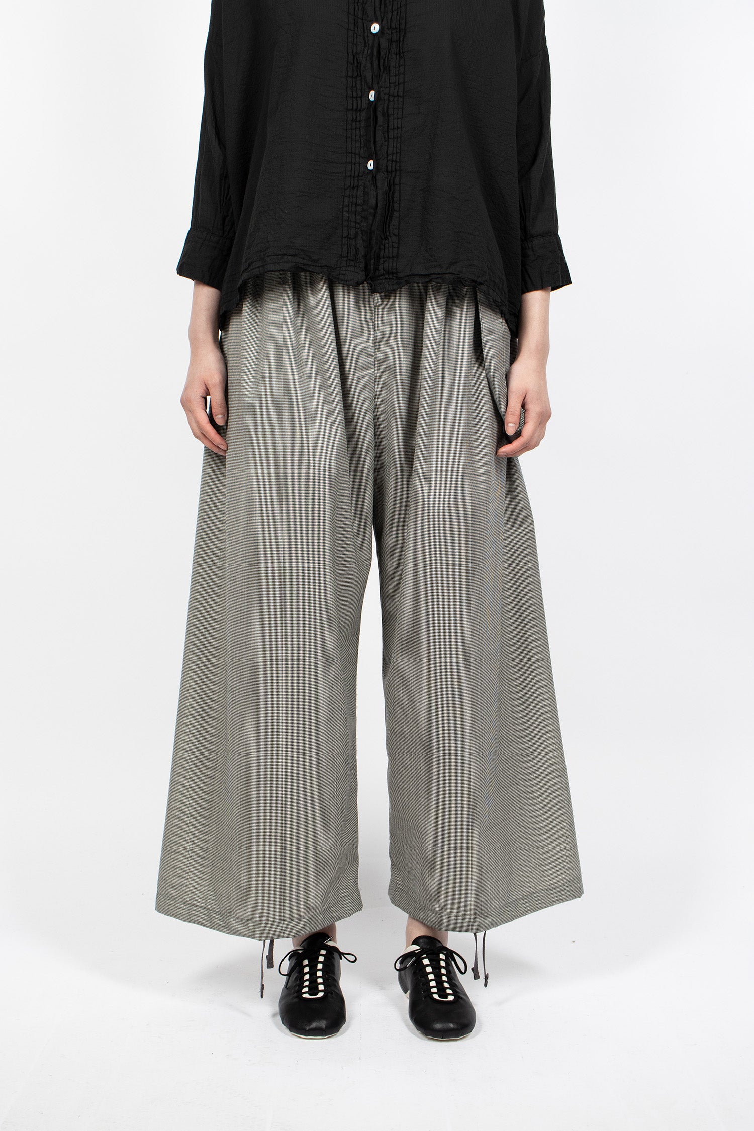 Balloon Pants Grey Micro Houndstooth