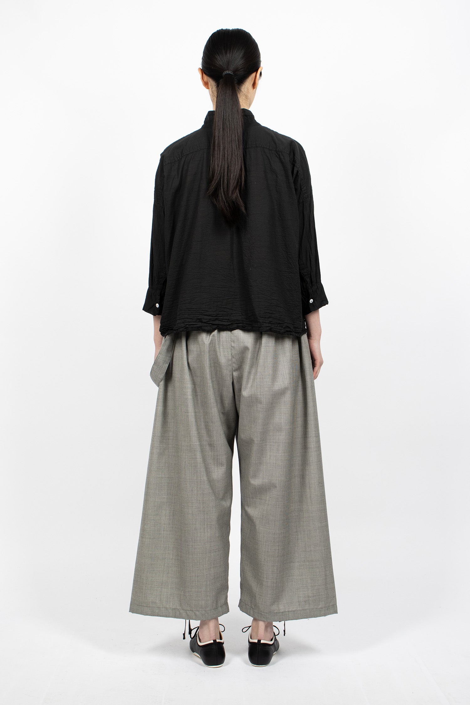 Balloon Pants Grey Micro Houndstooth
