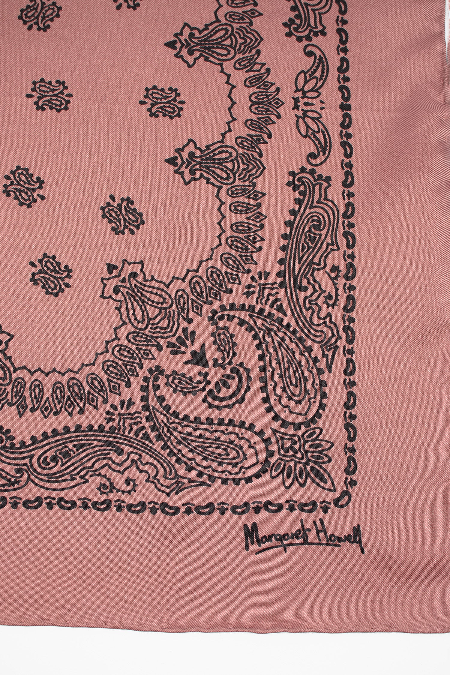 Paisley Silk Bandana Mineral Pink/Black